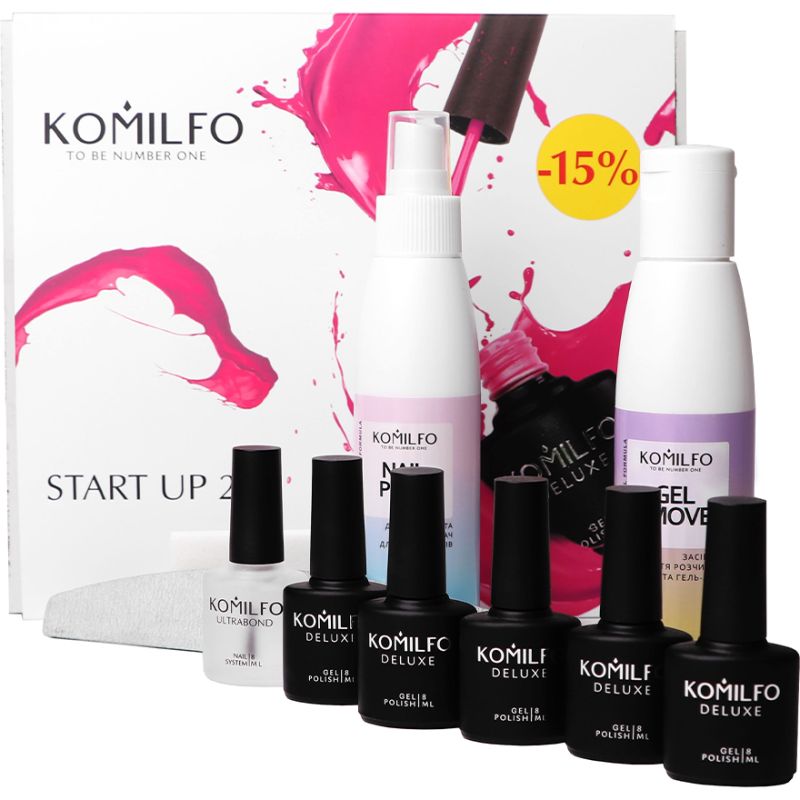 Komilfo set for gel polish coating "Start Up II" (without lamp)