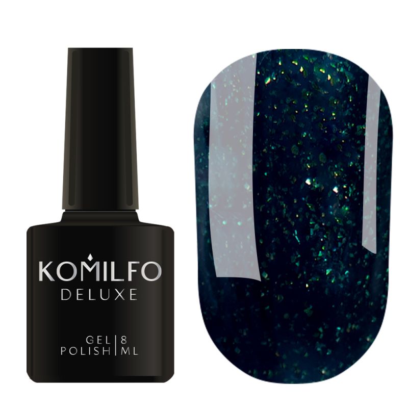 Gel Polish Komilfo Deluxe Series D156 (dark jade with shimmer), 8 ml.