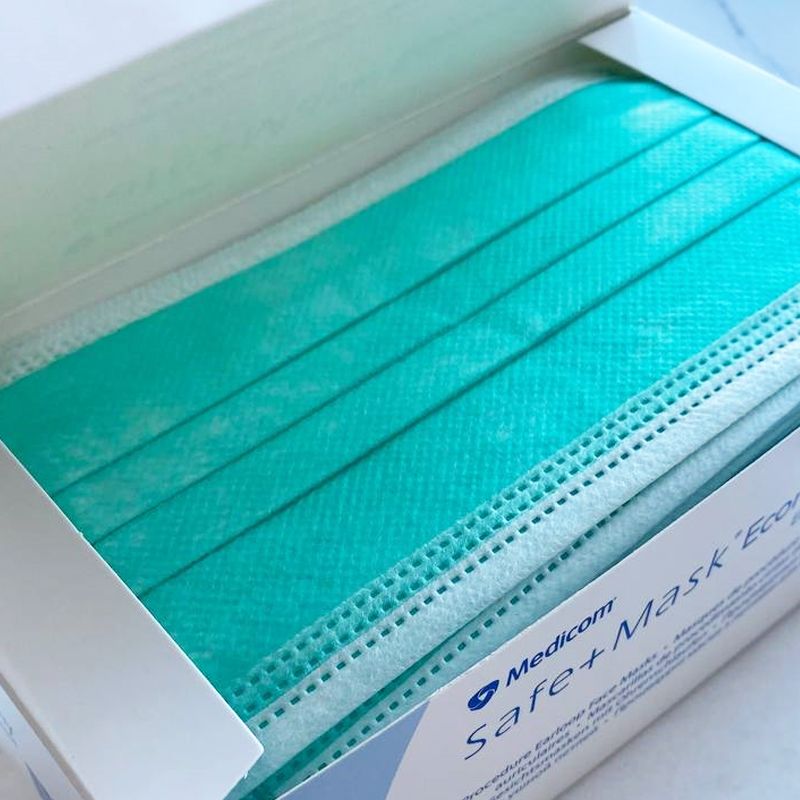 Medicom Маска трехслойная Green, 50 шт/уп