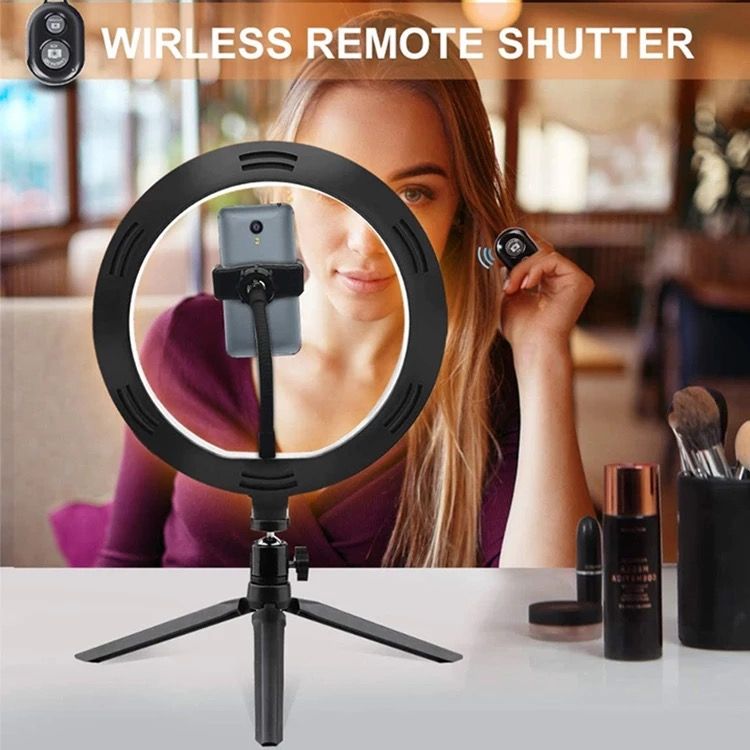LED ring with phone holder