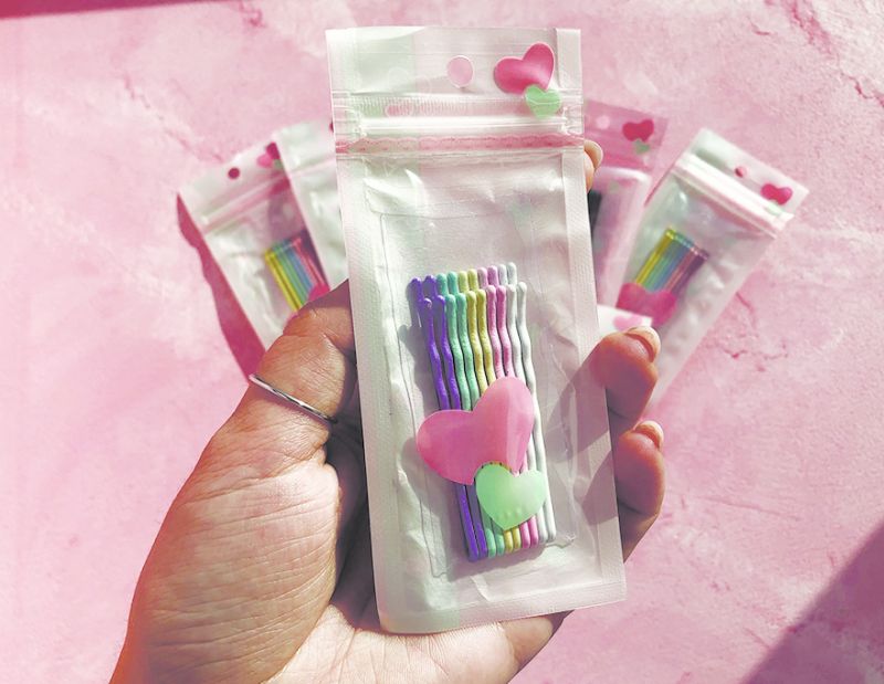Multicolored invisible pins No. 4, 5.5 cm wavy (10 pcs)