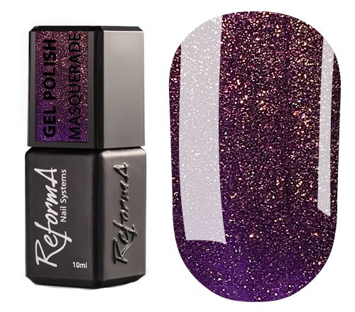 Reforma gel polish, Mystery (purple with gold glitter, micro shine), 10 ml