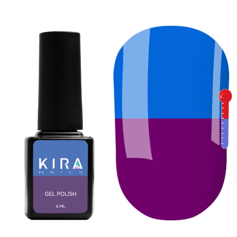 Thermo Kira Nails gel polish No. T20 (deep purple, bright blue when heated), 6 ml