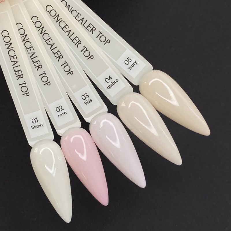 ADORE Сoncieler top coat No. 003 (milky lilac) - camouflage top without a sticky layer with a UV filter, 8 ml