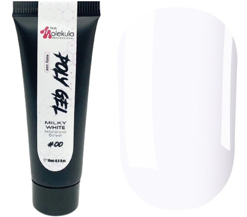 Molekula Poly Gel No. 00 Milky White - Polygel, milky white, translucent, 15 ml