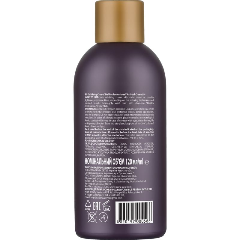 DEMIRA PROFESSIONAL ACTIVOL Oxidizing emulsion 9%, 120 ml