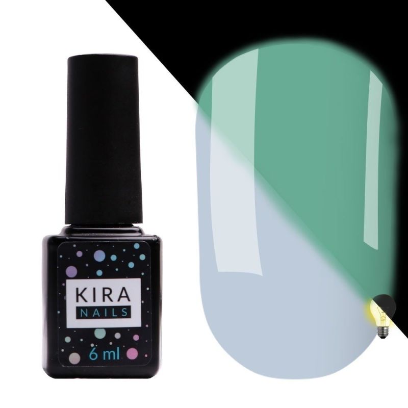 Kira Nails gel varnish FLUO 013 (sky-blue, fluorescent), 6 ml
