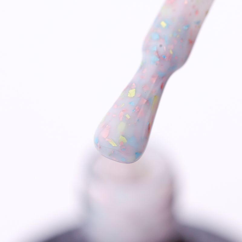 Roks Base Rubber French Potal No. 079 (milky with multi-colored potal), 8 ml