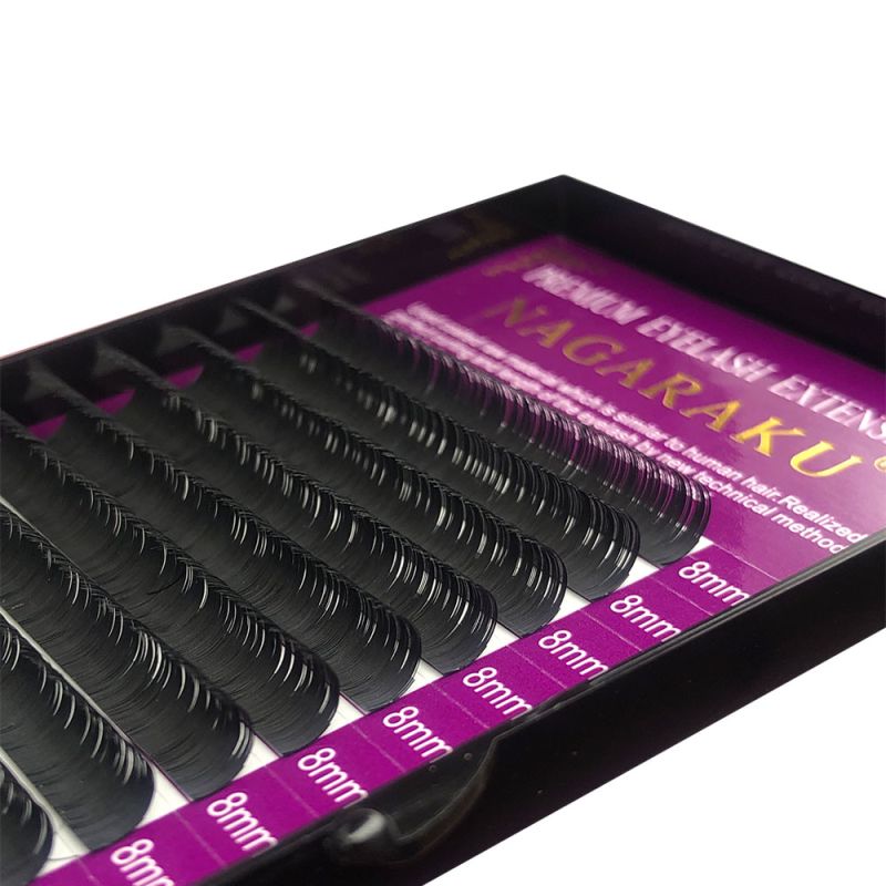 Nagaraku NATURAL Black eyelashes D 010 (16 bands 08 mm)