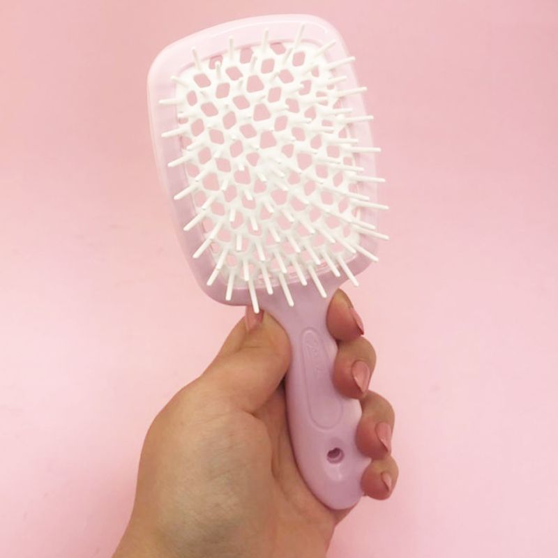 Janeke Superbrush Small Hairbrush Soft Pink & White