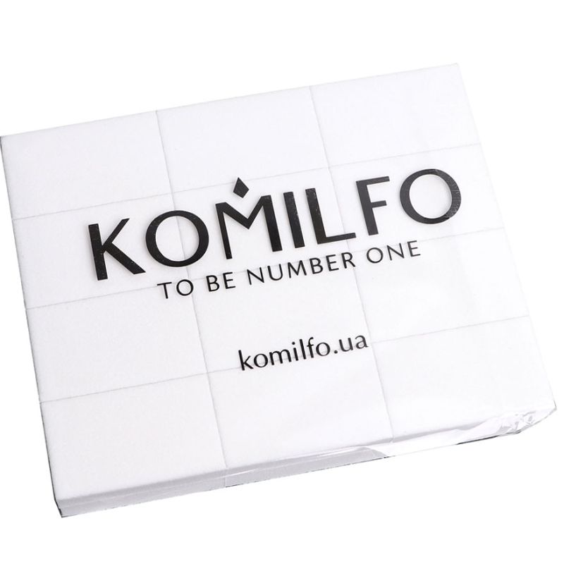 Набор шлифовщиков 50*30*12 мм белый 120/120 для ногтей Komilfo (24 шт. в пачке)