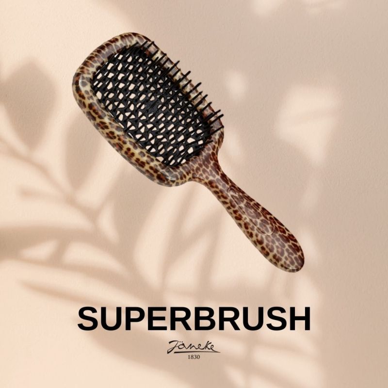 Janeke Superbrush Leopard & Black Hairbrush