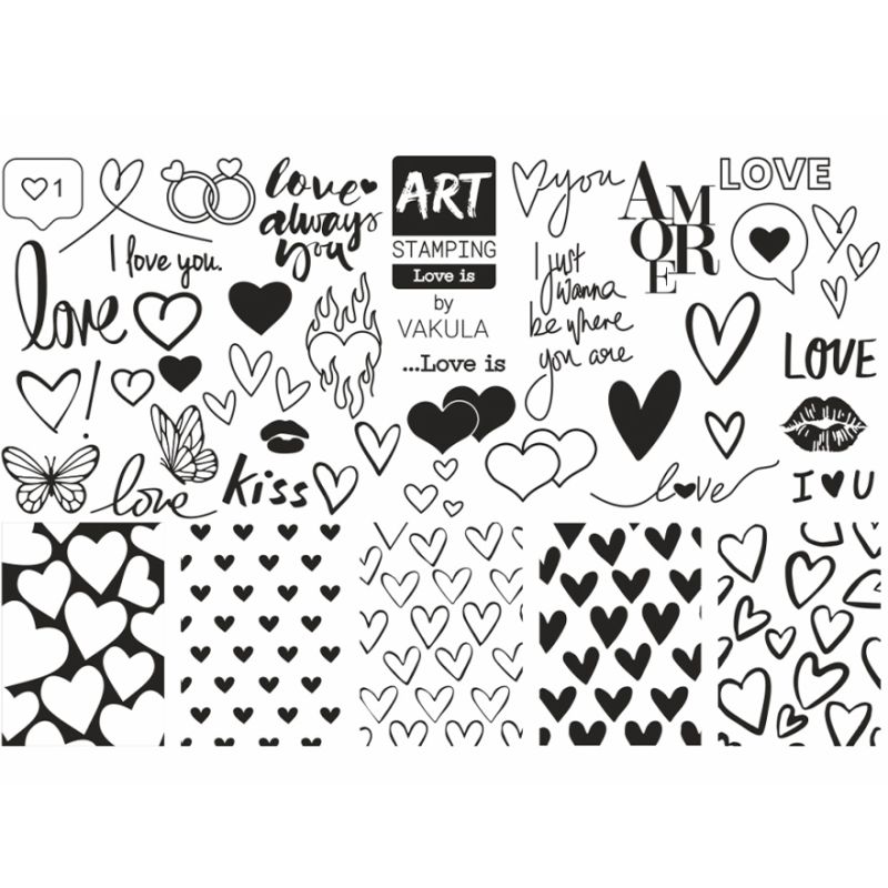 ArtStamping&Vakula Мини-пластина для стемпинга Love is
