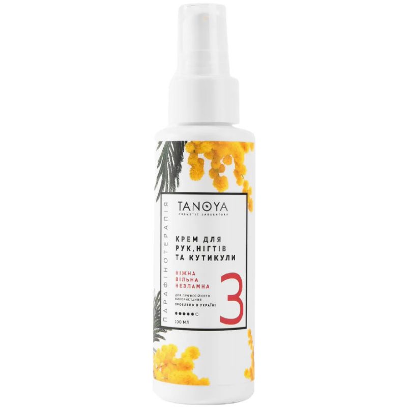 Tanoya cream for hands, nails and cuticles, Mimosa, 100 ml