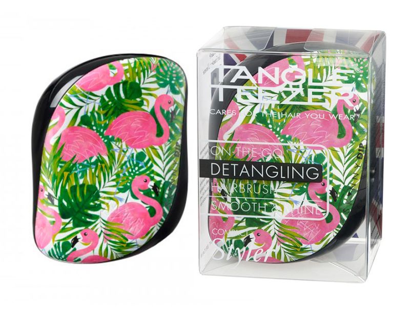 Расческа Tangle Teezer Compact Flamingo Skinny Dip Green