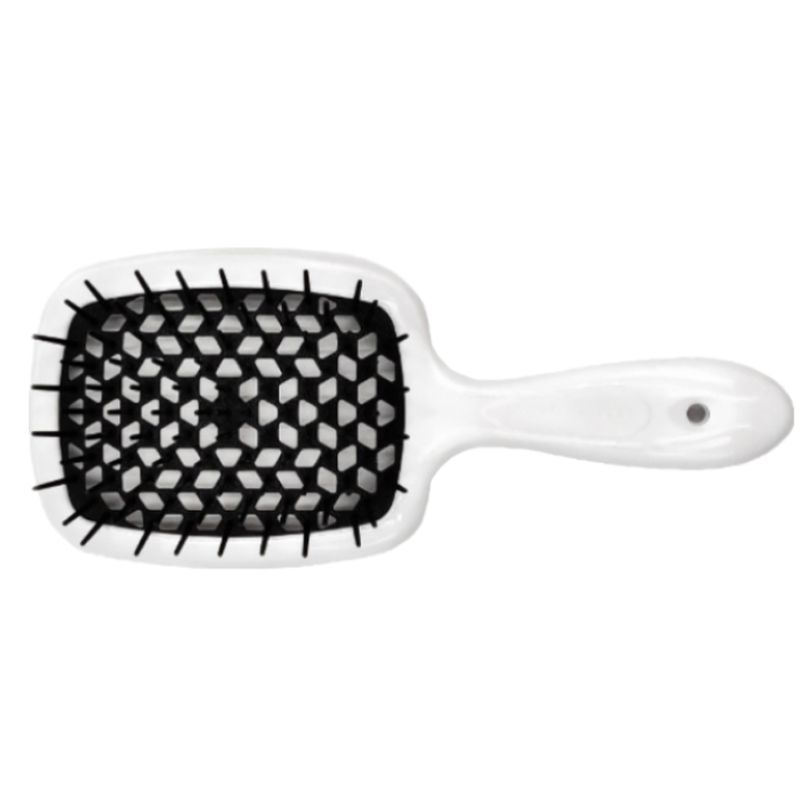 Janeke Superbrush Hair Comb White with Black