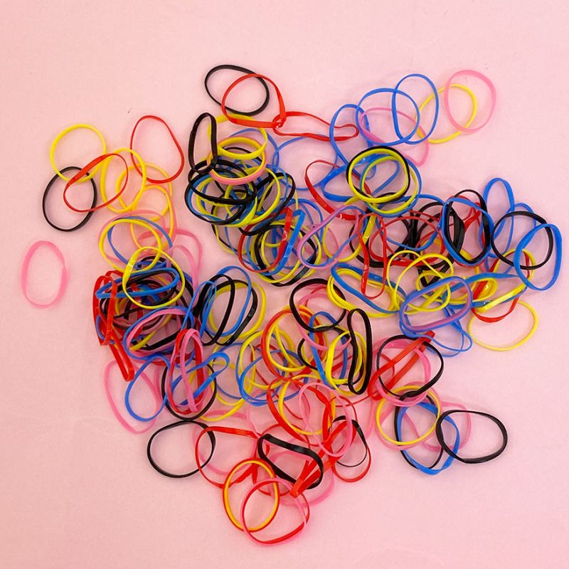 Silicone hair ties small (multicolored No. 1) 1.5 cm, 160 pcs / pack