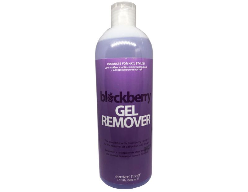 Jerden Proff Gel Remover emulsion for removing gel polish and biogel, Blackberry, 500 ml
