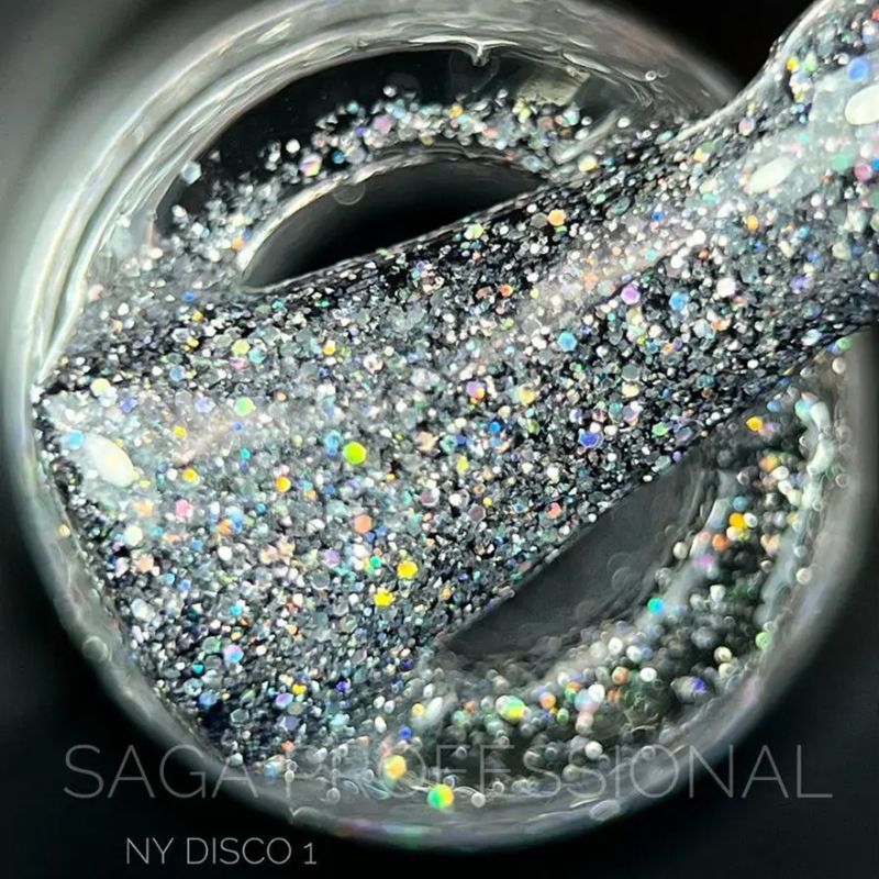 УЦІНКА до 08.2026 SAGA professional Гель-лак світловідбивний NY DISCO 01, 9 мл