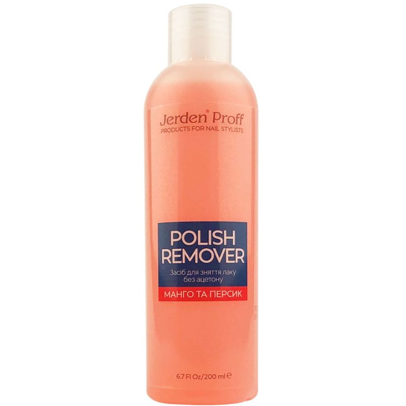 Jerden Proff Nail polish remover without acetone Mango and Peach, 200 ml