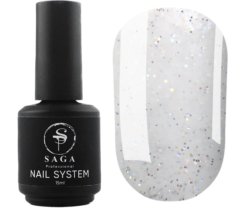 SAGA professional LIQUID GEL 29 (белый с блестками, светоотражающий), 15 мл