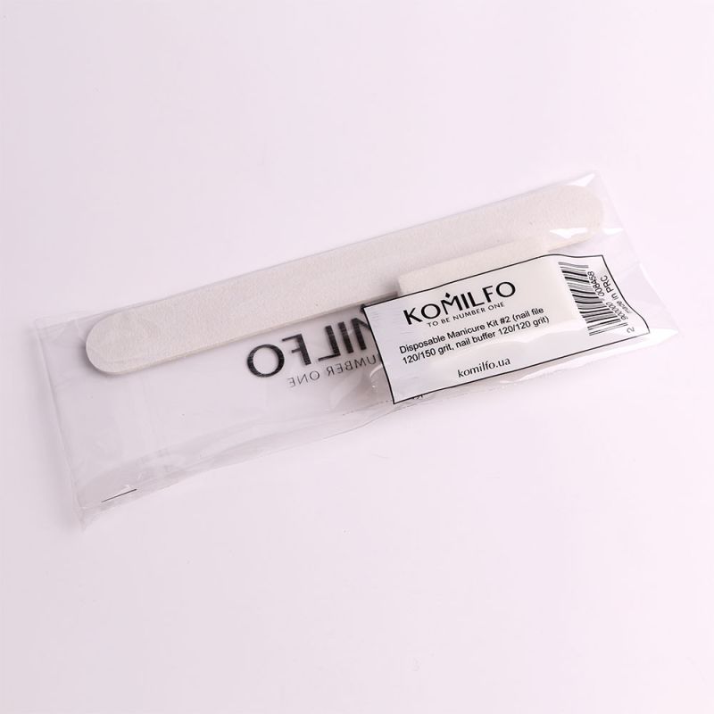 Disposable set Komilfo No. 2 (nail file 120/150 and buff 120/120)