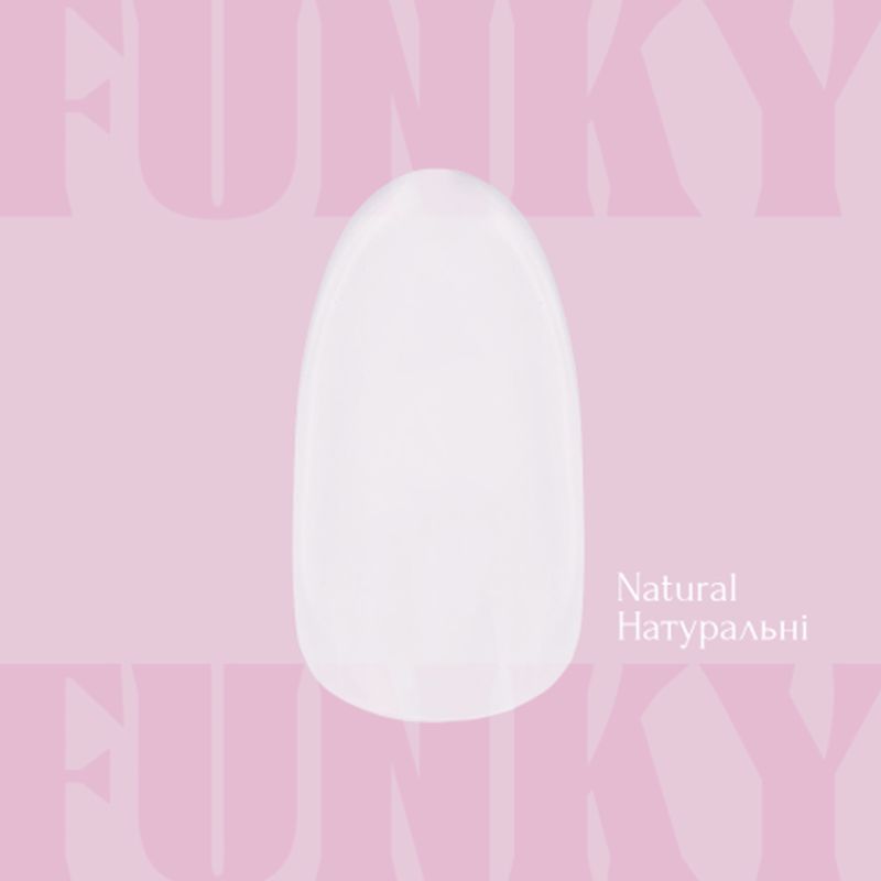ADORE Funky Gel Nail Tips "NATURAL" – натуральний овал, 240 шт