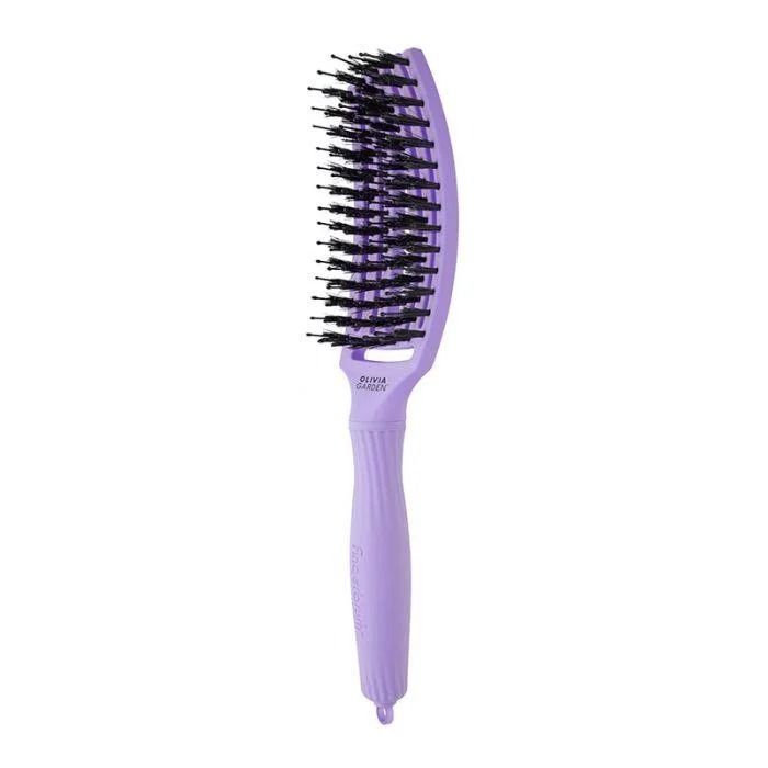 Olivia Garden Щетка массажная с натуральной щетиной Finger Brush Combo Medium Tropical Lavander