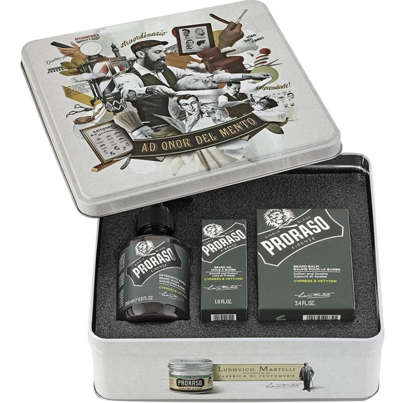 Proraso Набор для бороды Proraso Metal Box Beard Care Cypress & Vetyver Gift Set