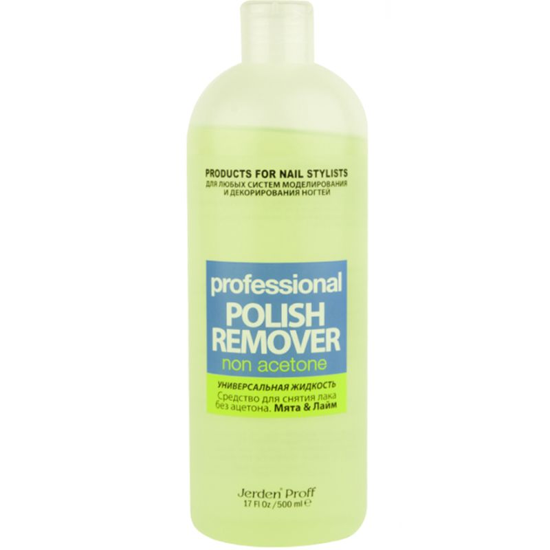 Jerden Proff Acetone-free nail polish remover Lime and Mint, 500 ml