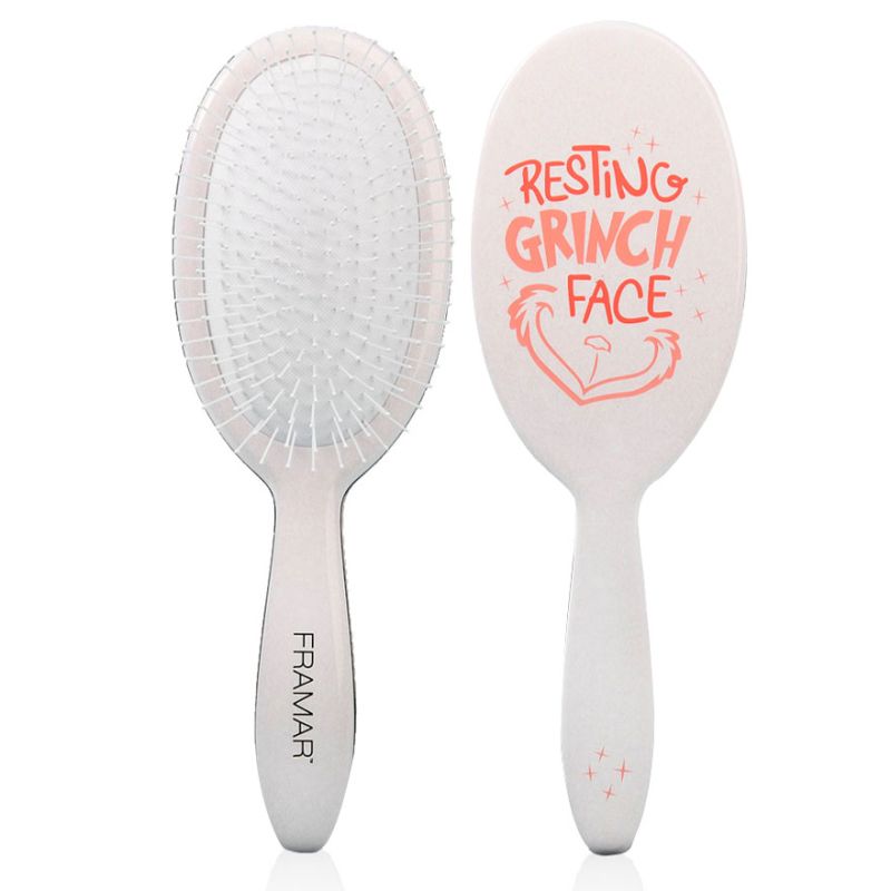 Framar Detangle Brush Hair Thief Christmas Brush Resting Grinch Face