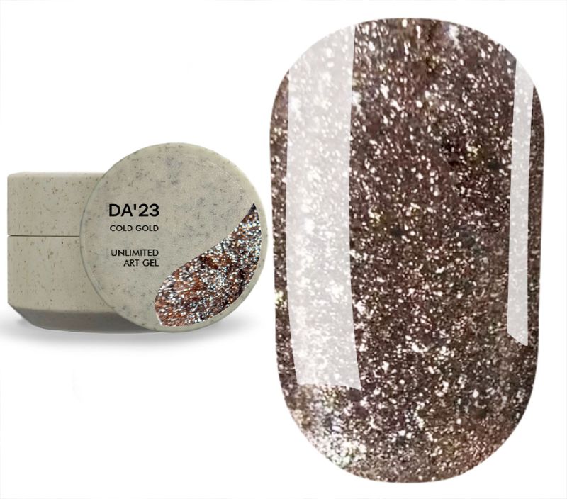DA_23 Гель для нігтів Unlimited art gel Cold Gold, 5 мл