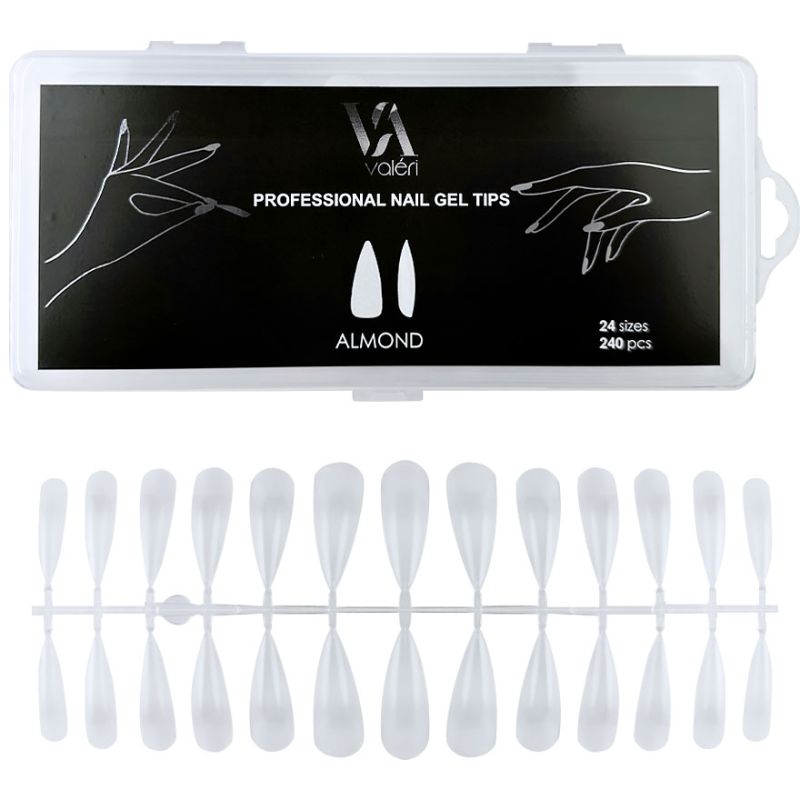 Valeri Gel tips for building up Nail Gel Tips Almond (240pcs)