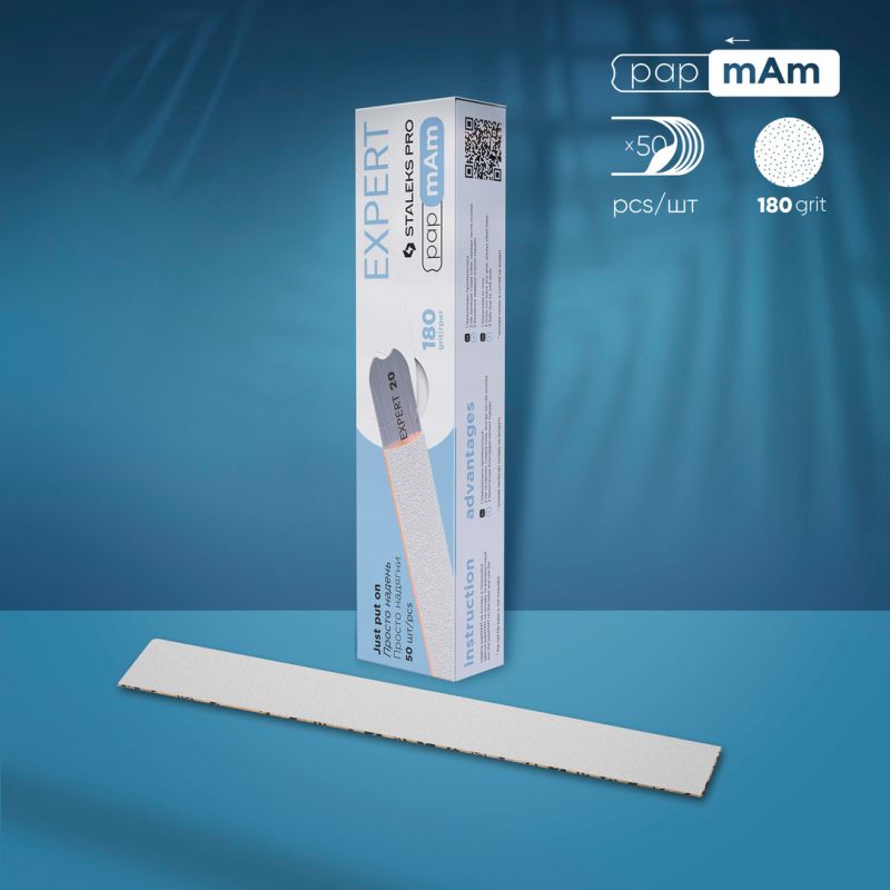 Staleks Pro - Replacement files white papmAm for straight saw EXPERT 22 180 grit (50 pcs)