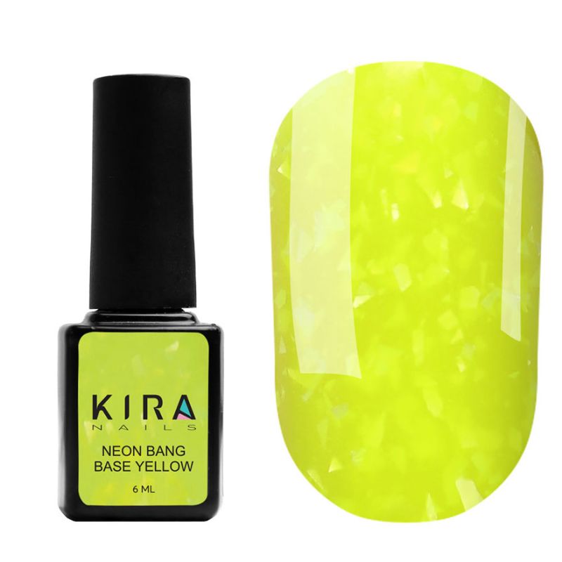 Kira Nails Neon Bang Base Yellow, 6 мл