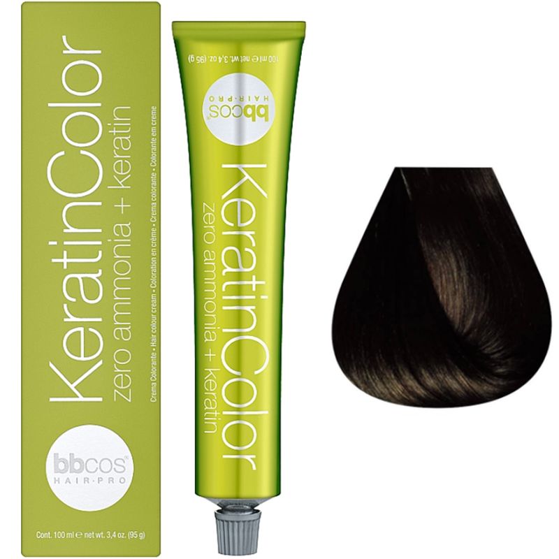 Bbcos Keratin Color Cream-farba for hair 5/75 chestnut light chocolate, 100 ml