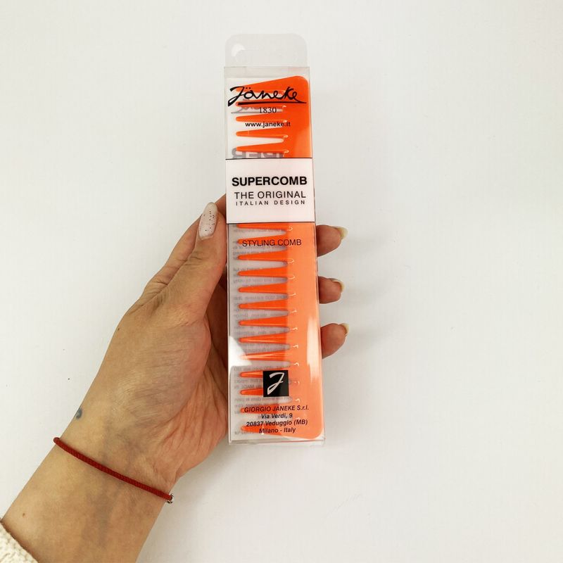 Janeke Supercomb Hair Comb Vivid Orange