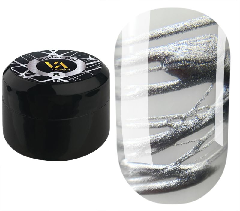 Valeri Гель-паутинка Spider Gel №08 (серебристый), 5 мл