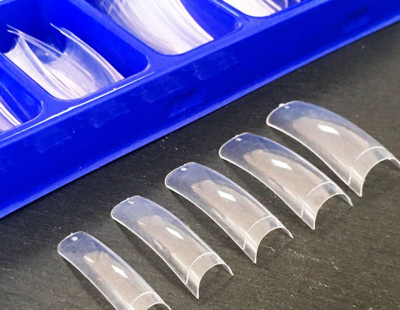 VV Meijiaer Tips for nail extension, French (narrow contact area), 100 pcs, transparent
