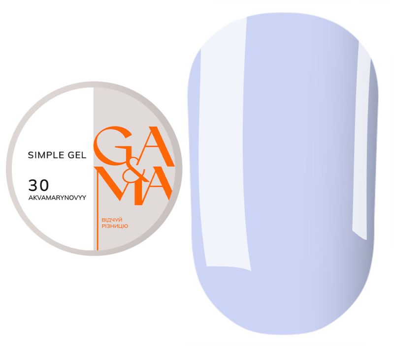 GA&MA Gel sample Simple gel 030 Akvamarynovyy, 30 ml