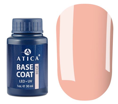 Atica rubber camouflage base for gel polish without brush Beige (beige), 30 ml