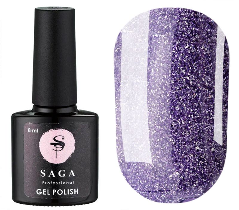 SAGA professional Gel polish Fiery gel 9 (lilac with microshine, reflective), 8 ml