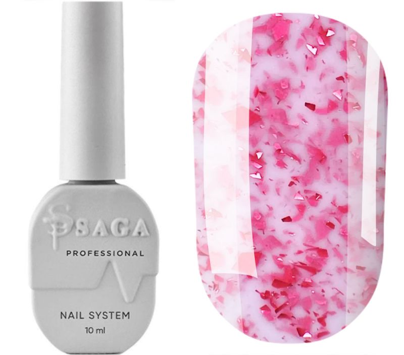 SAGA professional LEAF BASE 6 (молочный с розовой поталью), 8 мл