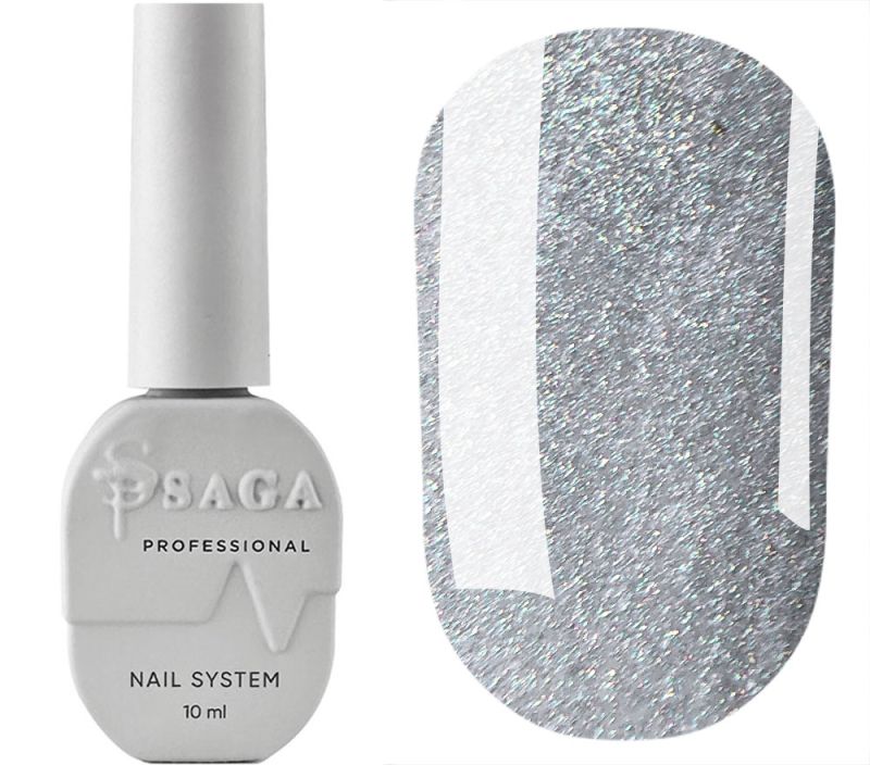 SAGA professional top without LSH CRUSH 03 (transparent with holographic shimmer, cat's eye), 9 ml