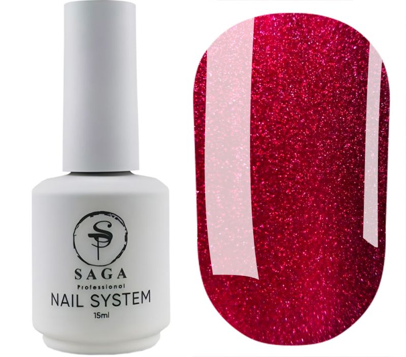 SAGA professional gel polish CAT SHINE 13 (cherry), 15 ml