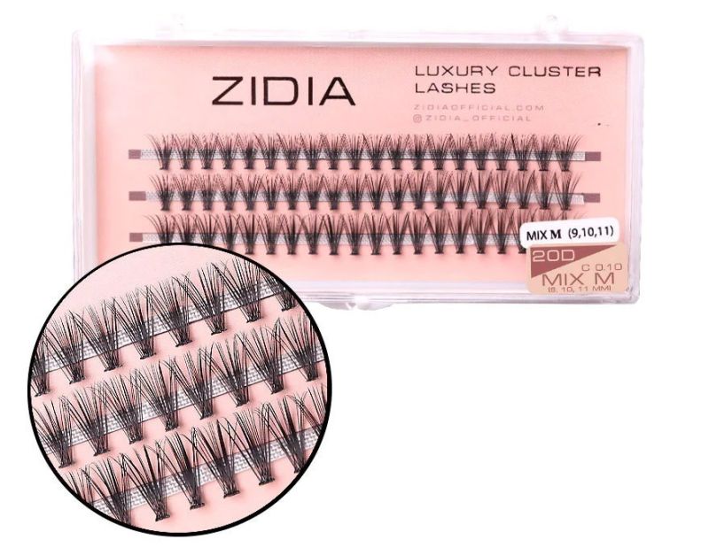 ZIDIA Cluster lashes 20D C 0,10 Mix M (3 стрічки, розмір 9, 10, 11 мм)
