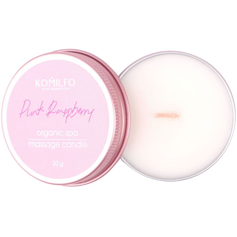 Komilfo Massage Candle – Pink Raspberry, масажна свічка для шкіри, 30 г