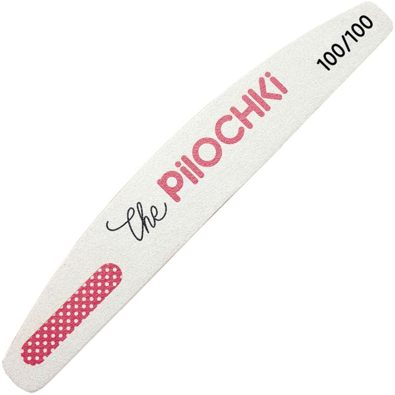 ThePilochki Crescent Nail File, 180 mm (White) - 100/100 grit