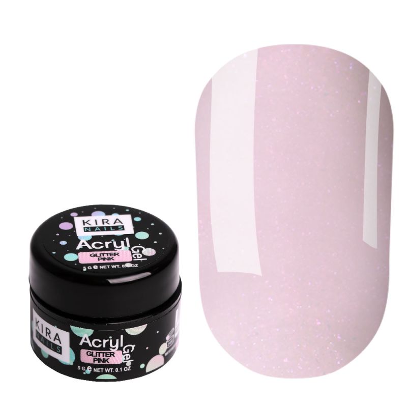 Kira Nails Acryl Gel - Glitter Pink, 5 g