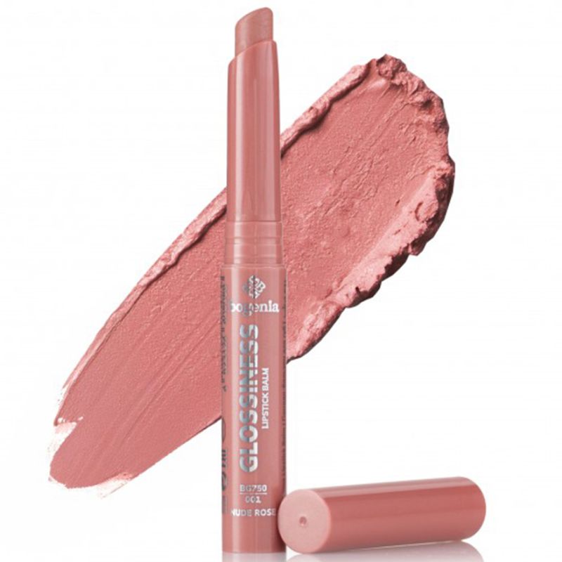 BOGENIA Помада-бальзам для губ Glossiness Lipstick Balm №001 Nude Rose, 2,5 г